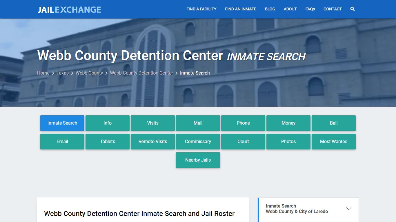 Webb County Detention Center Inmate Search - Jail Exchange